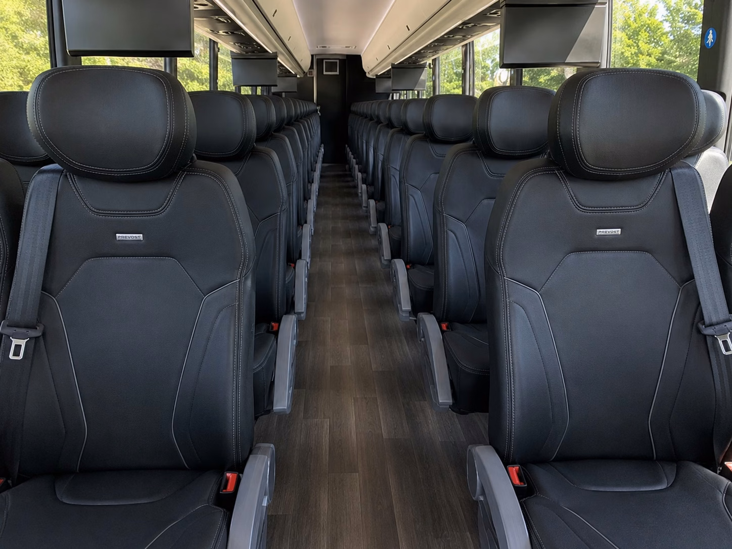 56 passenger charter bus inside